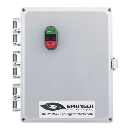 Springer Controls Co NEMA 4X Enclosed Motor Starter, 26A, 3PH, Direct Online, Start/Stop, 250-500V, 16-20A AF2606P1M-4I